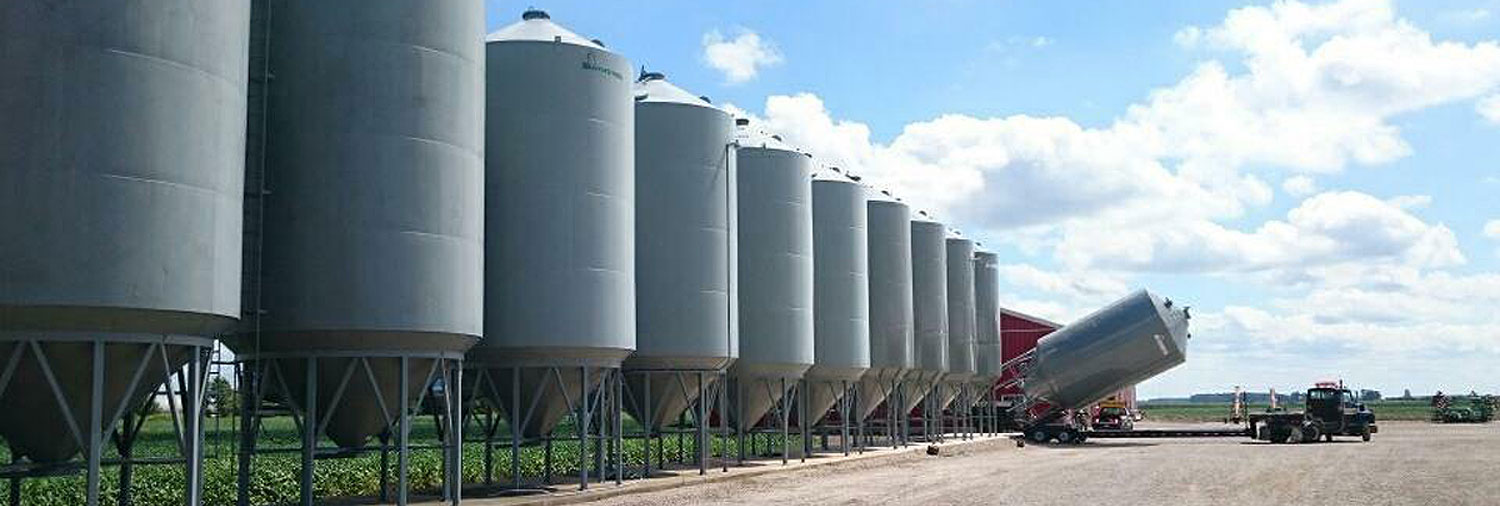 silos in row